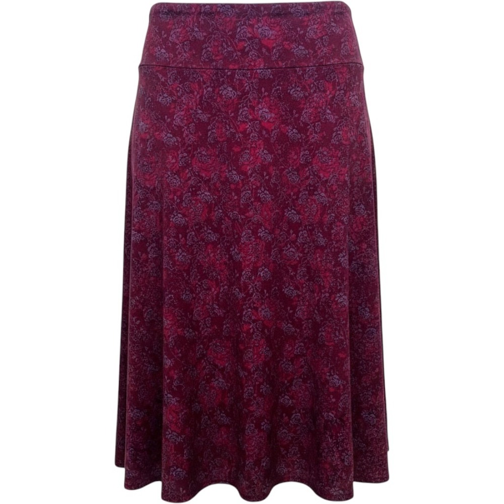 LuLaRoe Wine and Plum Floral A-Line Skirt